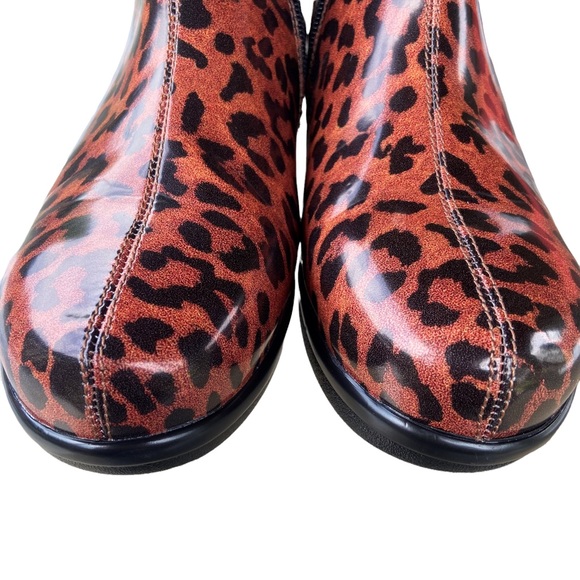Alegria Boots Ankle Climatease Leopard Print Brown and Black Rainboot Size 37 - Picture 5 of 12